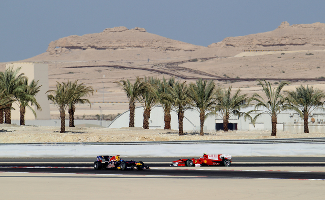 Ferrari and Red Bull at the 2010 Bahrain Grand Prix Ferrari and Red Bull at the 2010 Bahrain Grand Prix