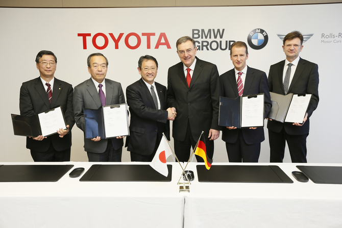 BMW and Toyota signed an agreement in 2012 to develop the car and other technology BMW and Toyota signed an agreement in 2012 to develop the car and other technology