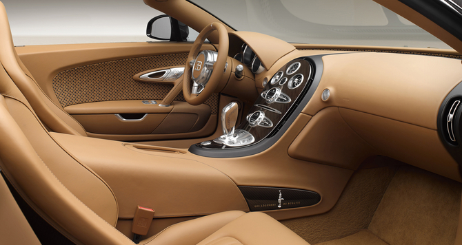 Special edition Veyron was lined in brown leather Special edition Veyron was lined in brown leather