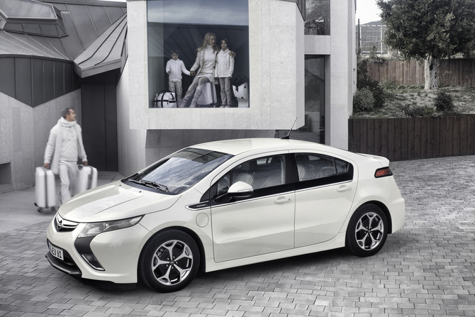 Ampera and Zafira Tourer Concept on the Opel stand Ampera and Zafira Tourer Concept on the Opel stand