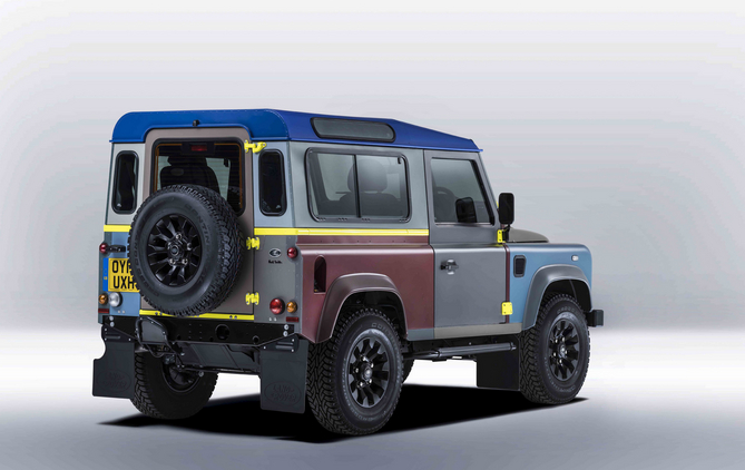 In all the Defender created by Paul Smith has exterior panels in 27 different colors In all the Defender created by Paul Smith has exterior panels in 27 different colors