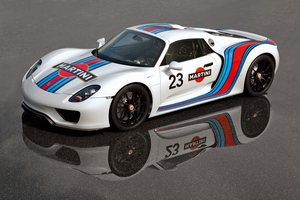 That could mean a Porsche race car in the Martini livery soon