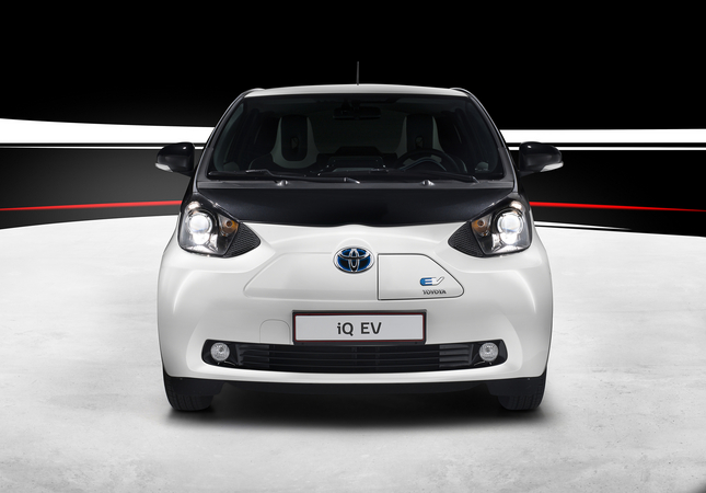 The iQ EV has a nearly flat front end