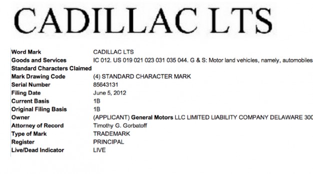 Cadillac&#39;s trademark request on the LTS name