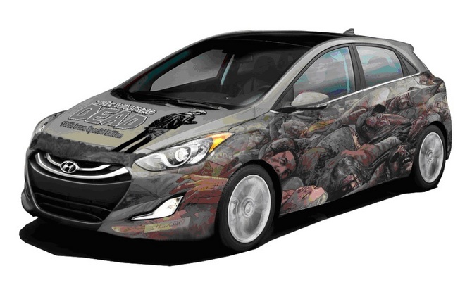 This Elantra GT with the Walking Dead 100th Issue Cover will be given at Comic-Con