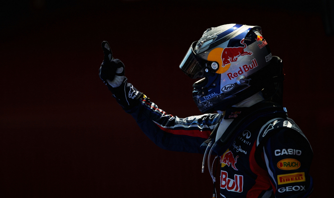Vettel holds Hamilton for fourth season victory Vettel holds Hamilton for fourth season victory