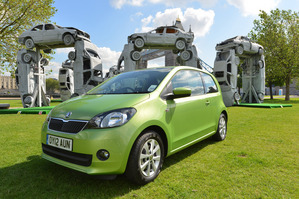 The stunt is to promote the Citigo in the UK