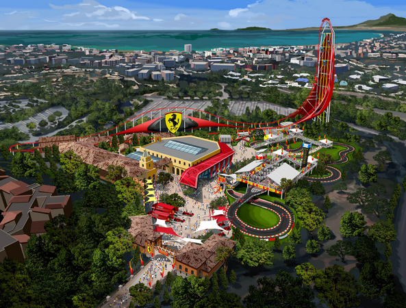 Ferrari Land vai contar com mais alto e mais rádio acelerador vertical da Europa Ferrari Land vai contar com mais alto e mais rádio acelerador vertical da Europa