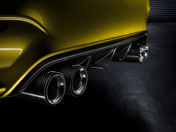 Four big exhausts poke from the rear Four big exhausts poke from the rear