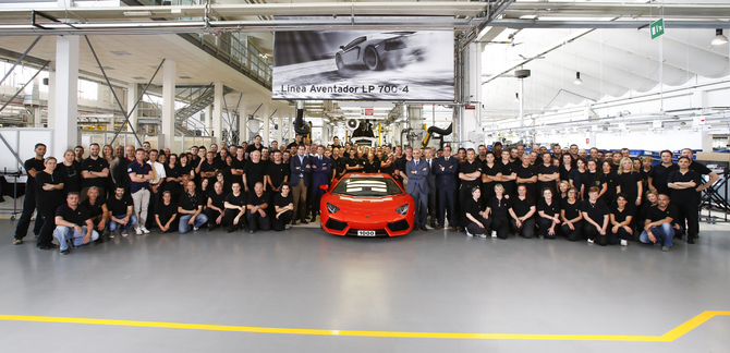 The Aventador hit the 1000 cars production point nearly twice as fast as the Murcielago