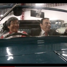 Carlos Ghosn Takes a Drive through Nissan Museum