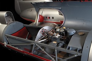 The cockpit revealed showing the fuel tank and steering 