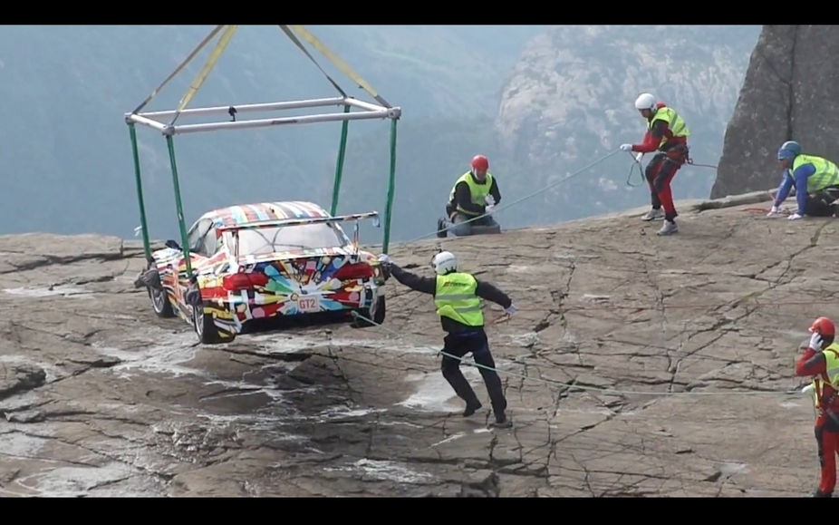 BMW Lands Jeff Koons BMW Art Car on a Cliff