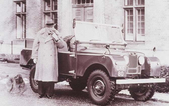 Winston Churchill with his Land Rover, 1952 Winston Churchill with his Land Rover, 1952