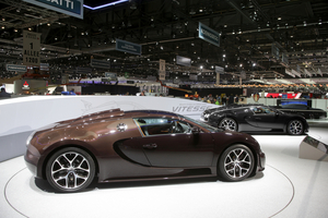 The cars show off Bugatti's ability to tint carbon fiber