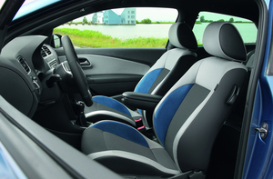 Interior upgrades include sport seats. 