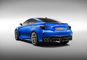 The WRX concept has a carbon fiber roof and chunky rear end