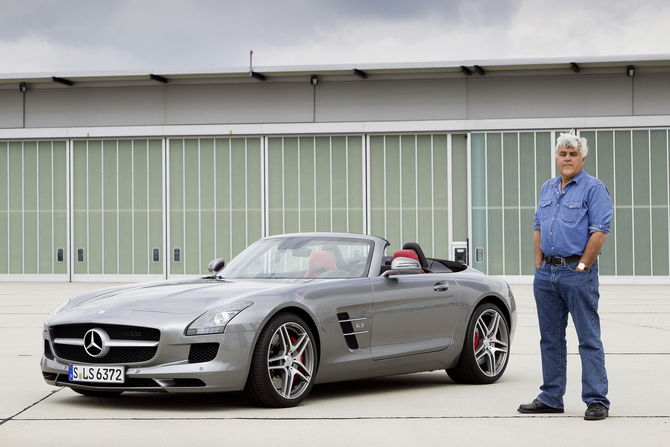 Jay Leno Vists AMG in Affalterbach to Test Drive SLS Convertible with Video Jay Leno Vists AMG in Affalterbach to Test Drive SLS Convertible with Video