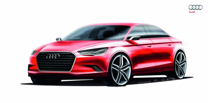 Audi reveals sketches of A3 sedan concept Audi reveals sketches of A3 sedan concept