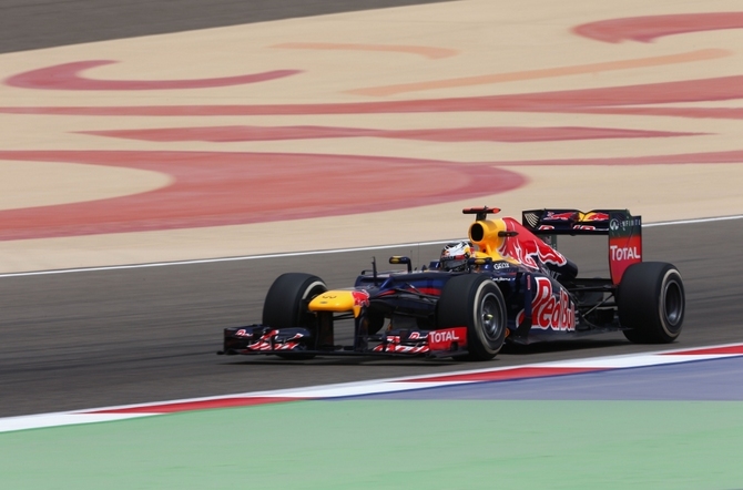 Vettel durante a qualificação para o Grande Prémio do Bahrain