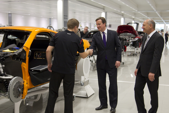 UK PM David Cameron Opens New McLaren Production Center