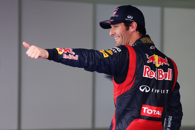 Webber beat his team mate on the last lap to conquer pole position Webber beat his team mate on the last lap to conquer pole position