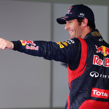 Webber beat his team mate on the last lap to conquer pole position