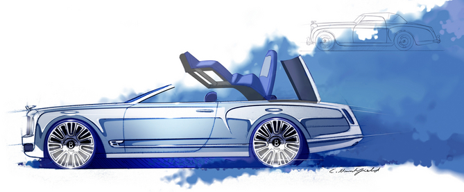 Para já a Bentley apenas apresentou sketches de design do veículo