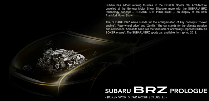 Subaru to Show BRZ Sports Coupe Concept at Frankfurt