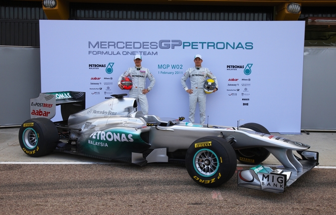 MercedesGP W02 debuts in Valencia MercedesGP W02 debuts in Valencia