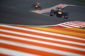 The Red Bull drivers will occupy the first row as Webber conquered second position