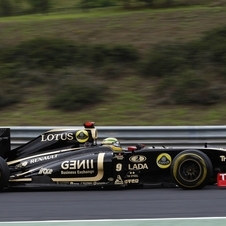 Bruno Senna Races for the Lotus Renault GP Team at Spa