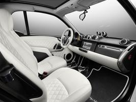 The interior gets white leather to match the interior