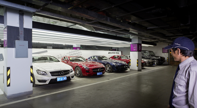 Cars are stored under the dealer for test drives or deliveries Cars are stored under the dealer for test drives or deliveries