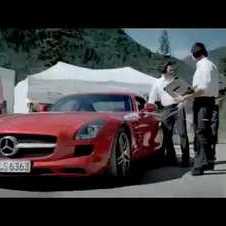 Mercedes SLS AMG drives upside down in a tunnel